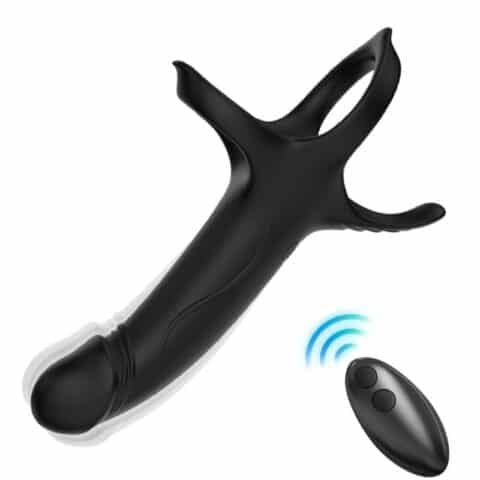 Gode avec anneau et vibrateur télécommande noir — ARMONY