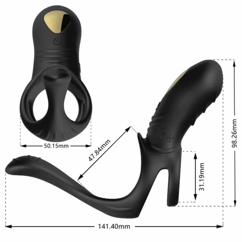 Vibrateur jumper ring pour couples & plug anal noir — ARMONY, vue 2