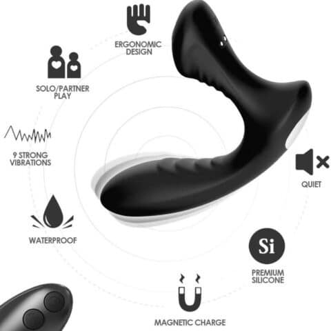 Storm vibrateur anal prostate & plug télécommande noir — ARMONY