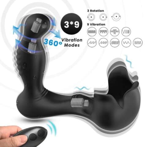 Vibrateur surround anal & stimulateur testiculos télécommande noir — ARMONY