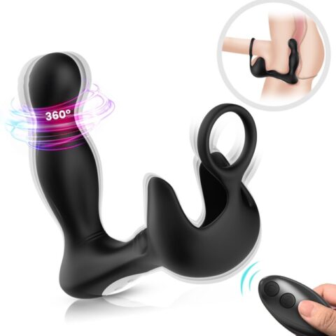 Vibrateur surround anal & stimulateur testiculos & anneau télécommande noir — ARMONY