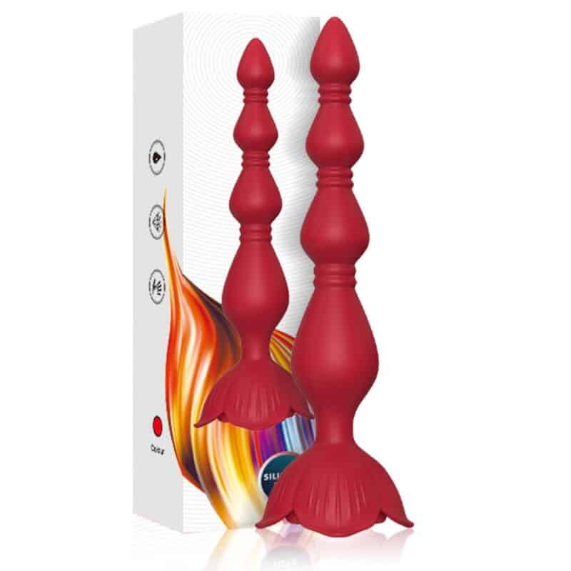 Vibrateur rose pagode & plug anal rouge — ARMONY, vue 4