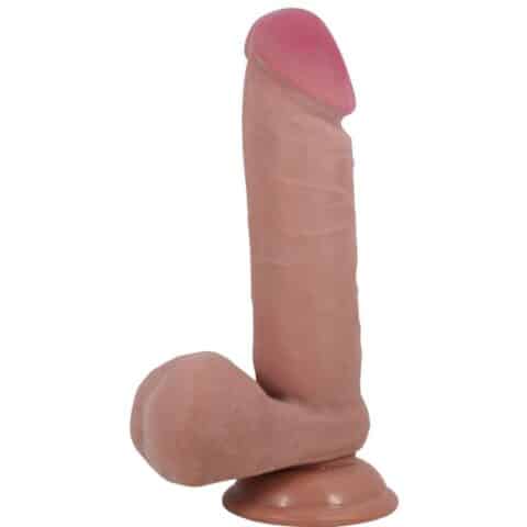 Série sliding skin gode réaliste avec ventouse sliding skin marron 20,5 CM — PRETTY LOVE