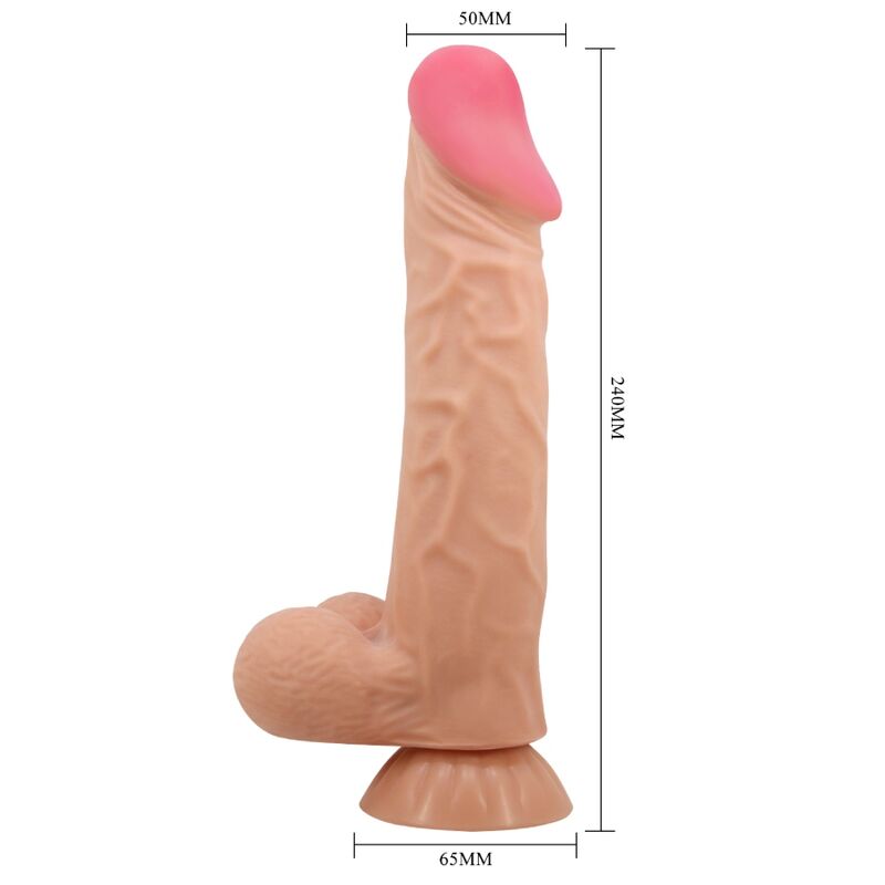 Série sliding skin gode réaliste avec ventouse sliding skin télécommande flesh 24 CM — PRETTY LOVE, vue 4