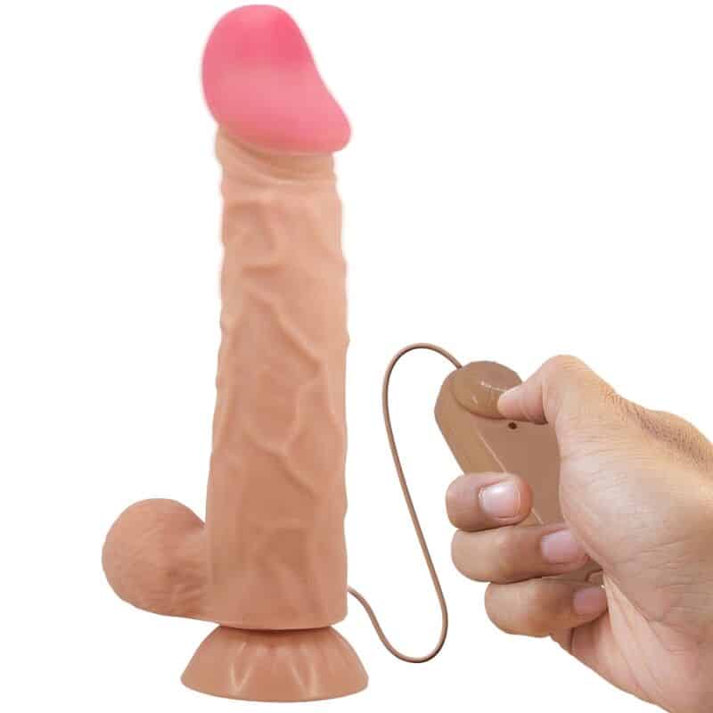 Série sliding skin gode réaliste avec ventouse sliding skin télécommande flesh 24 CM — PRETTY LOVE