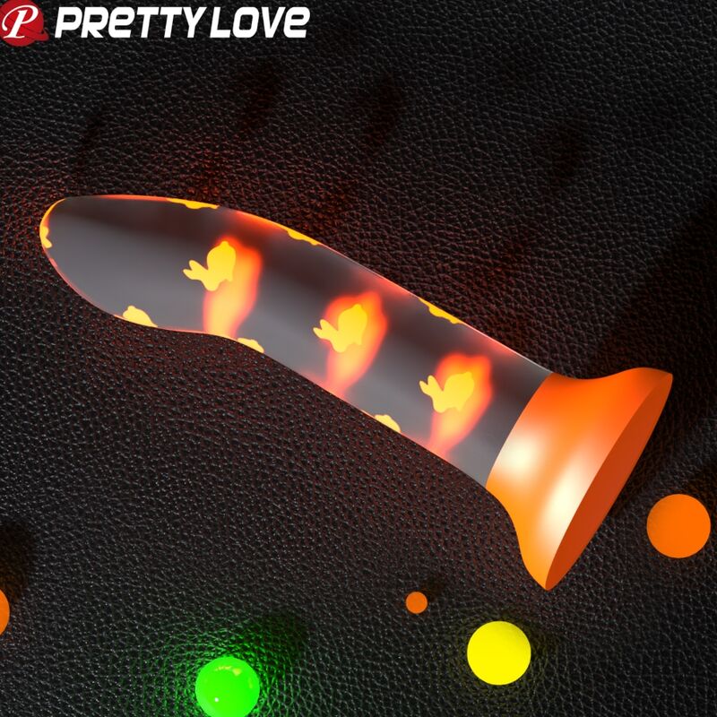 Gode magique nightfall sans vibration orange lumineux — PRETTY LOVE, vue 3