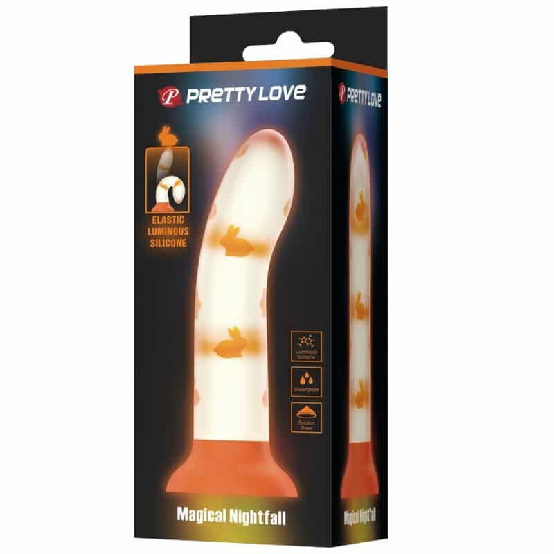 Gode magique nightfall sans vibration orange lumineux — PRETTY LOVE, vue 4