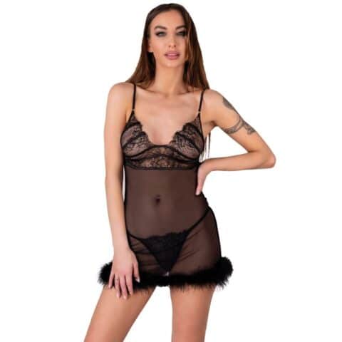 Ensemble zerunam babydoll + string noir