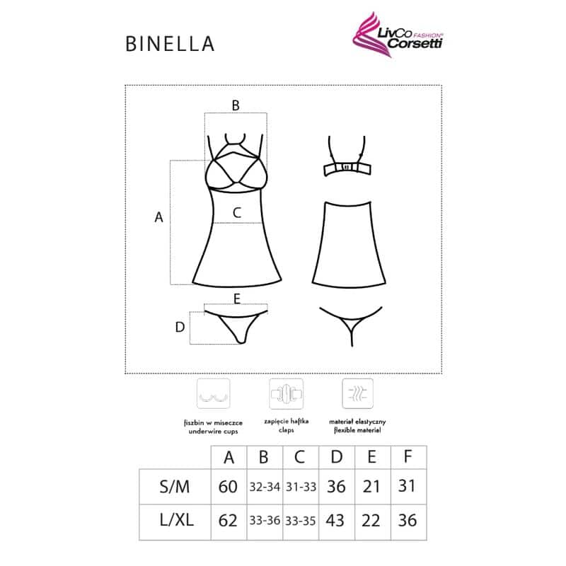 Ensemble binella babydoll + thong noir — LIVCO CORSETTI FASHION, vue 5