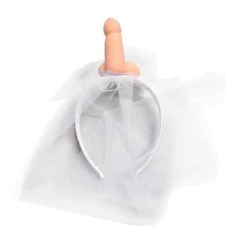 Voile de mariée blanc avec pénis — DIABLO PICANTE
