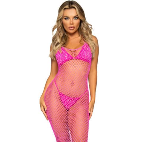 Robe longue filet fuchsia taille unique — LEG AVENUE