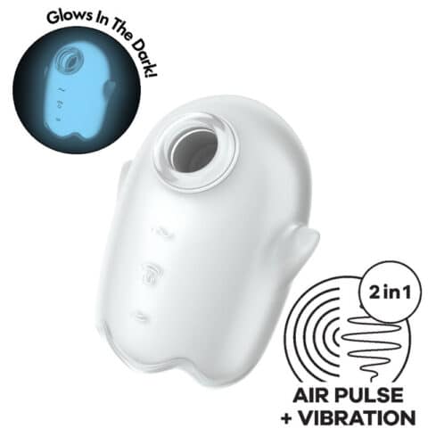 Glowing ghost AIR pulse & vibrateur blanc — SATISFYER