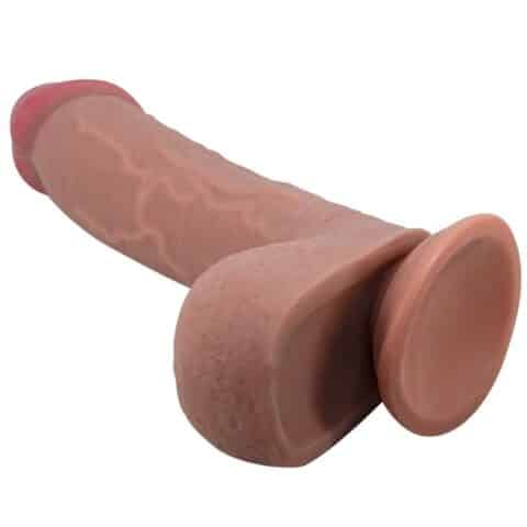 Série sliding skin gode réaliste avec ventouse sliding skin marron 23,4 CM — PRETTY LOVE
