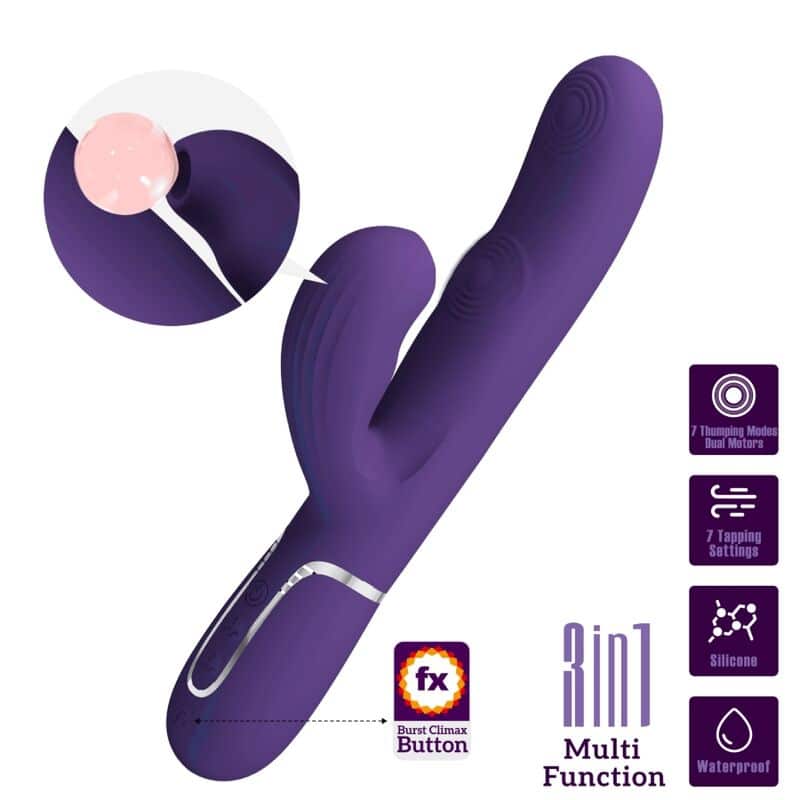 Perlita vibrateur g-spot 3 en 1 multifonction violet — PRETTY LOVE, vue 2