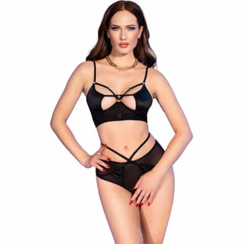 Ensemble deux pièces sans crotchless noir L — CHILIROSE