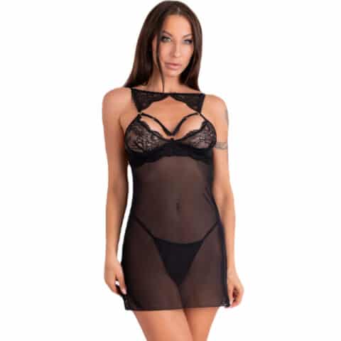 Krolina LC 90734 chemise + string noir S/M — LIVCO CORSETTI FASHION
