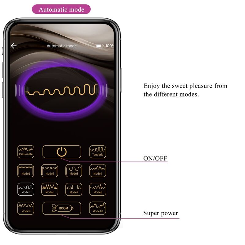 Ethan vibrateur rechargeable violet — PRETTY LOVE, vue 15