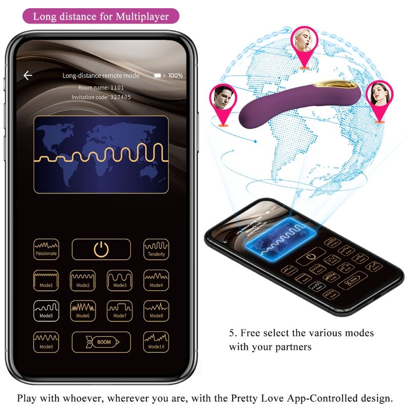 Ethan vibrateur rechargeable violet — PRETTY LOVE, vue 11