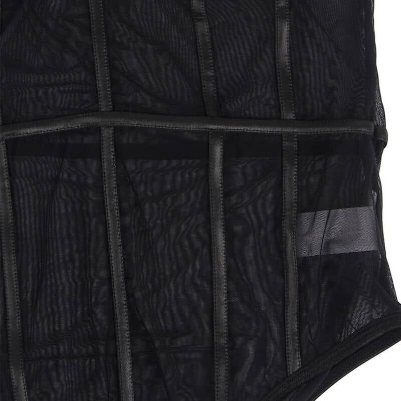 Body noir bretelles chaîne S/M — SUBBLIME, vue 8