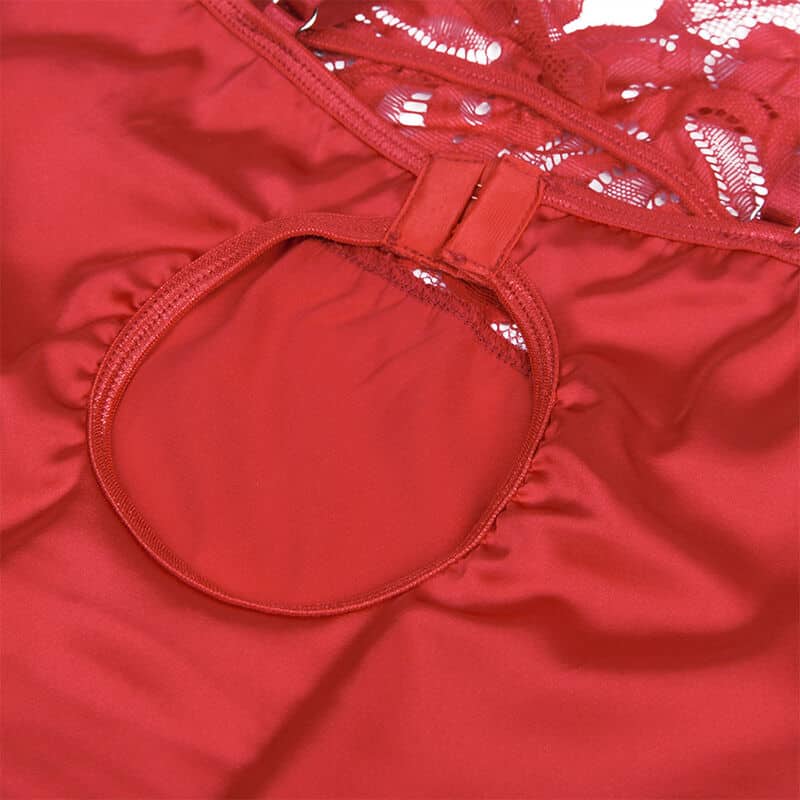 Babydoll en satin avec dentelle rouge L/XL — SUBBLIME, vue 12
