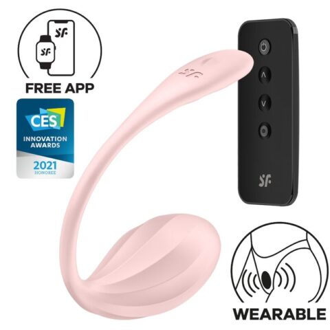 Ribbed petal stimulateur à distance G point rose application gratuite — SATISFYER