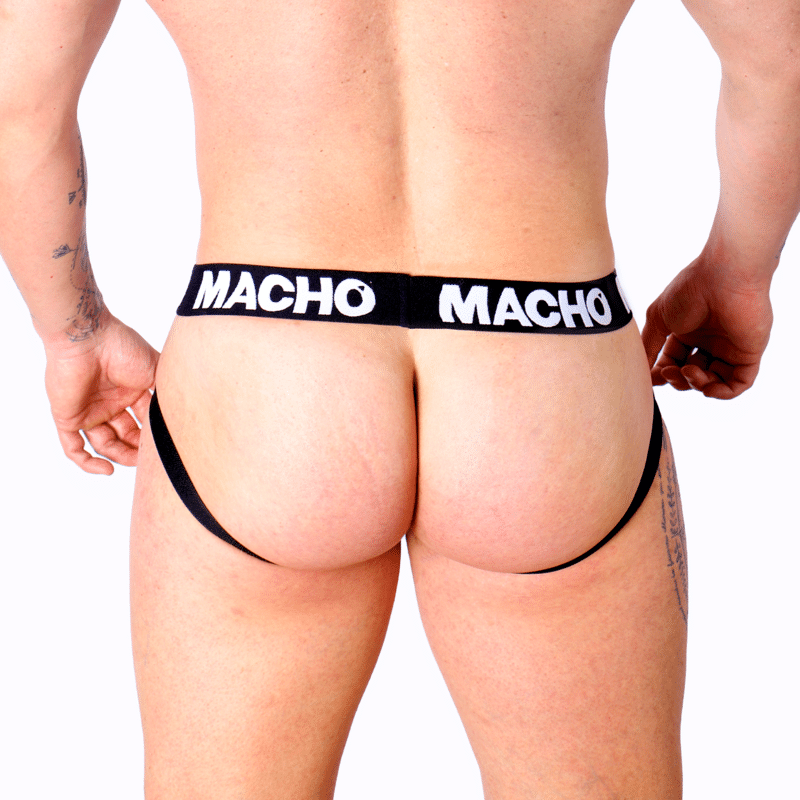 MX27GR jock cuir gris beige L — MACHO, vue 6