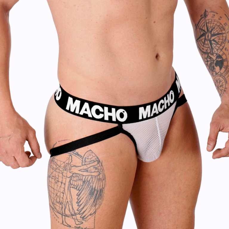 MX26X1 jock grid blanc L — MACHO, vue 2
