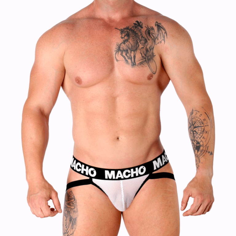 MX26X1 jock grid blanc L — MACHO, vue 5
