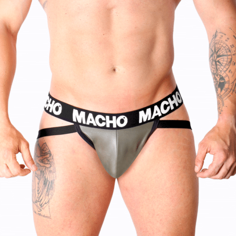 MX27GR jock cuir gris beige XL