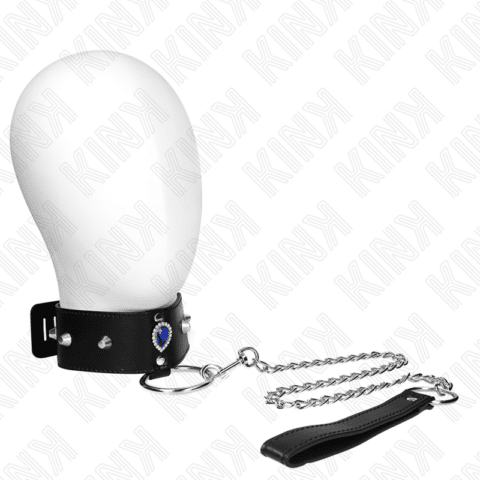 Collier 65 CM avec bracelet avec diamants bleu ajustable 36-43 CM X 5 CM — KINK