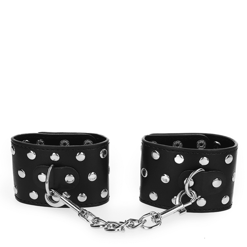 Appareils de retenue poignets avec fermeture pression pleine de rivets noir ajustable 19-24 CM X 5,5 CM — KINK, vue 3