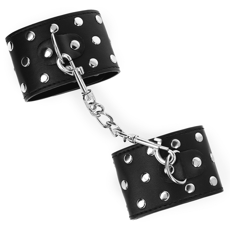 Appareils de retenue poignets avec fermeture pression pleine de rivets noir ajustable 19-24 CM X 5,5 CM — KINK, vue 4