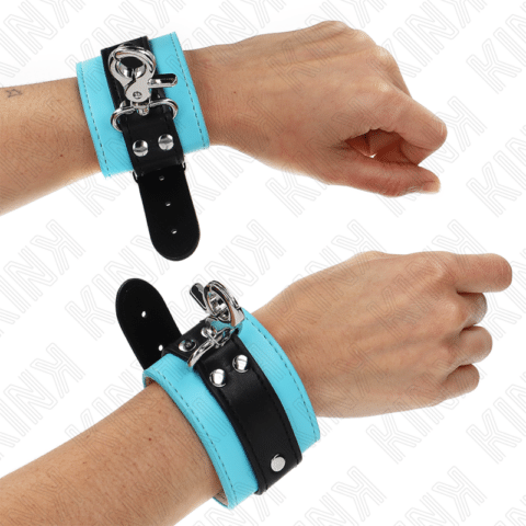 Appui-poignets verrouillables premium noir / bleu réglable 21-28 CM X 5,5 CM — KINK