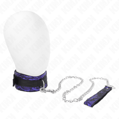 Collier court en dentelle de velours avec ceinture 105 CM avec garniture en nylon 44 X 5,5 CM — KINK
