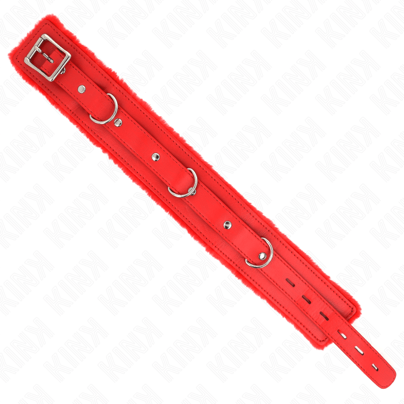 Collier avec laisse 65 CM avec restrictions rouge 36-42 CM X 5,5 CM — KINK, vue 6