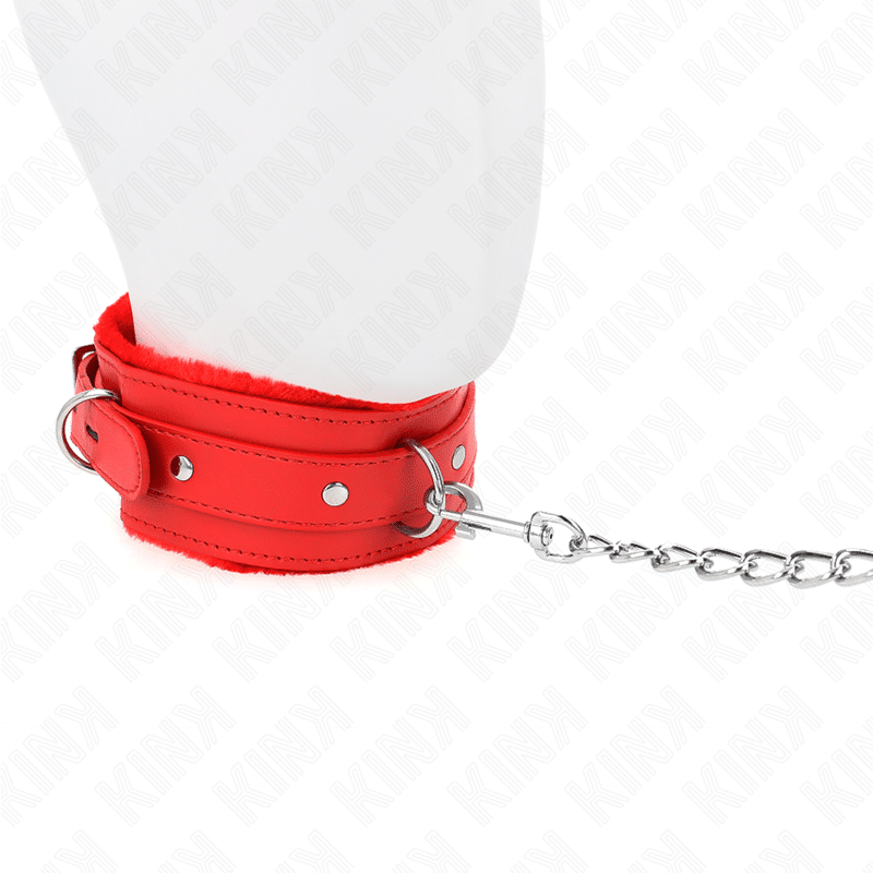 Collier avec laisse 65 CM avec restrictions rouge 36-42 CM X 5,5 CM — KINK, vue 3