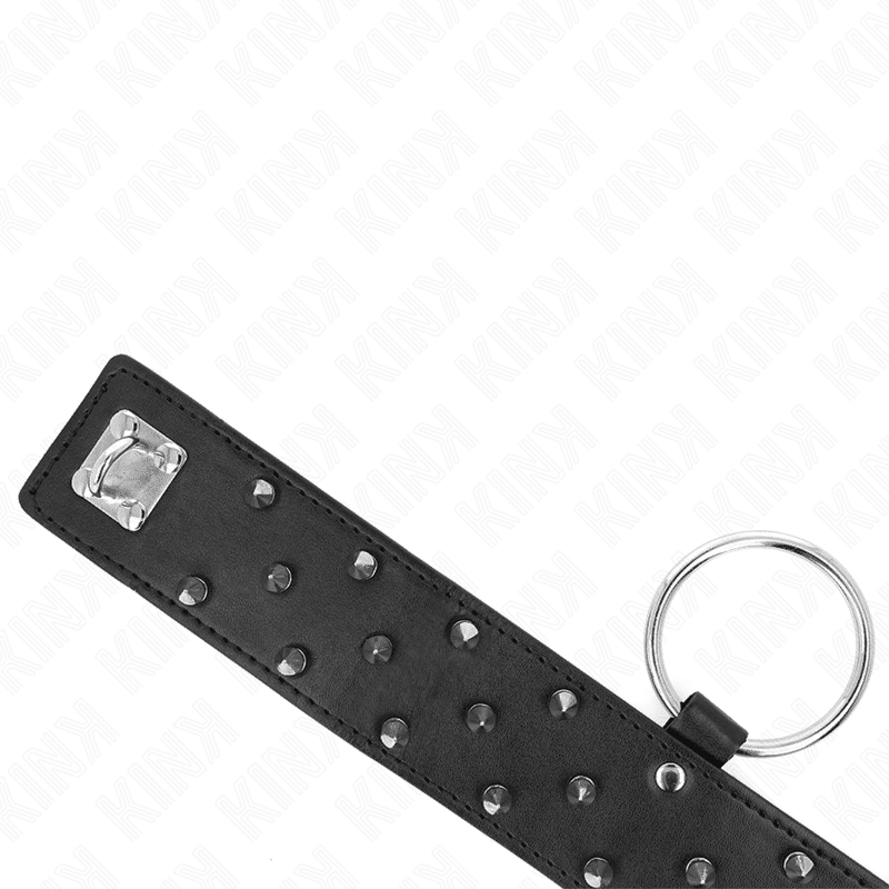Collier avec laisse 65 CM avec clous argentés modèle 5 réglable 36-43 CM X 5 CM — KINK, vue 5