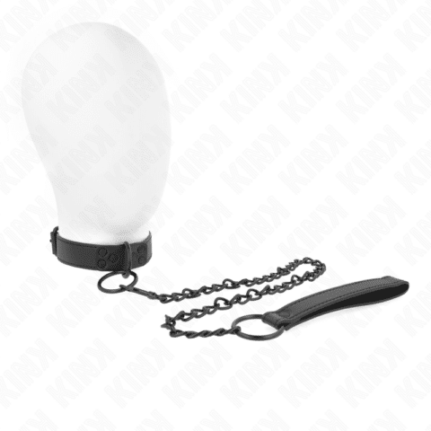 Collier avec laisse foncée 65 CM ajustable 37-54 CM X 3 CM — KINK