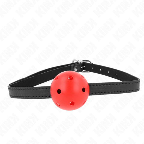 Bâillon à boule simplicité rouge respirant 4,5 CM 62 x 1,5 CM — KINK