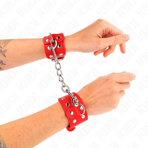 Bracelets avec double ligne de clous réglables rouge — KINK