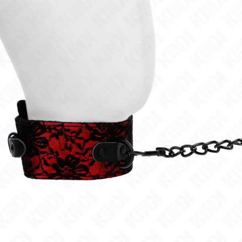 Collier dentelle avec ceinture avec ceinture en cuir vrai 105 CM / 44 X 5,5 CM — KINK