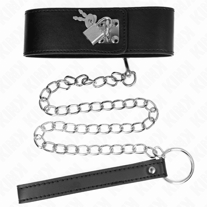 Collier avec ceinture 65 CM avec large bracelet noir ajustable 33,5-41 CM X 5 CM — KINK, vue 4