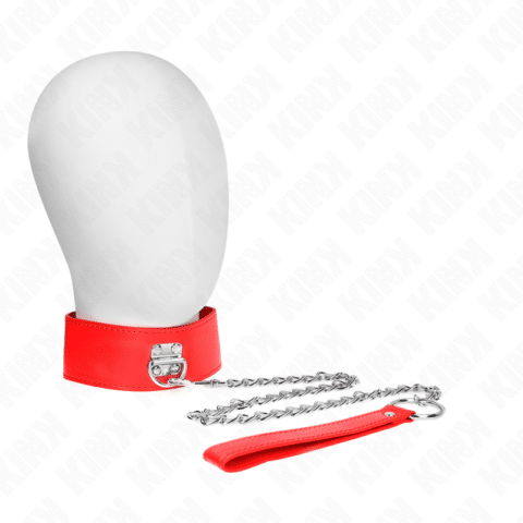 Collier avec ceinture 65 CM avec large bracelet rouge ajustable 33,5-41 CM X 5 CM — KINK