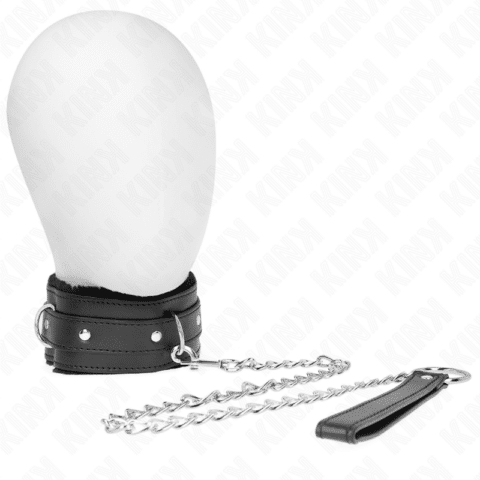 Collier avec laisse 65 CM avec restrictions noir 36-42 CM X 5,5 CM — KINK