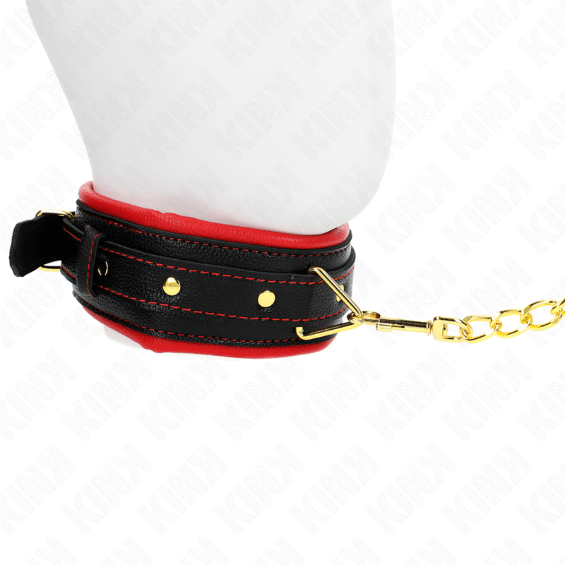Collier avec bracelet imitation cuir éponge modèle 2 réglable 37-54 CM X 3 CM — KINK, vue 4