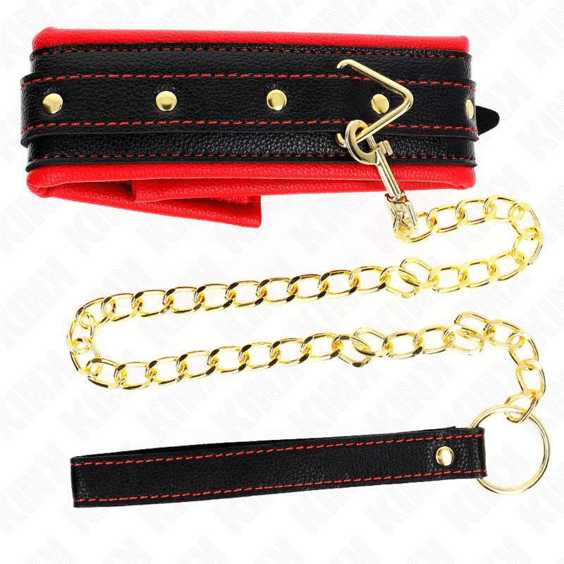 Collier avec bracelet imitation cuir éponge modèle 2 réglable 37-54 CM X 3 CM — KINK, vue 2