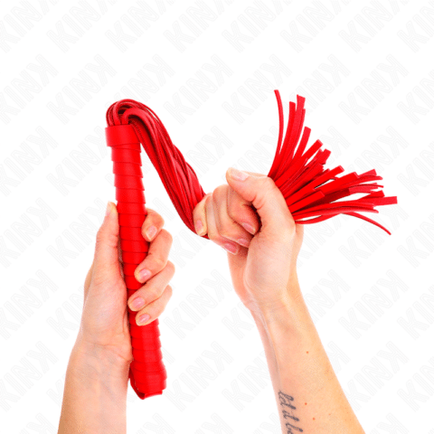 Fouet avec manche texturé rouge 48,5 CM — KINK