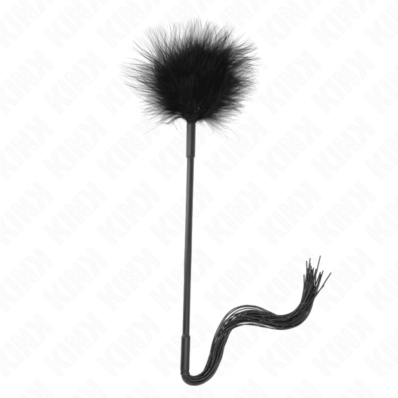 Fouet en silicone avec plumes pour chatouiller 47 cm — KINK, vue 2