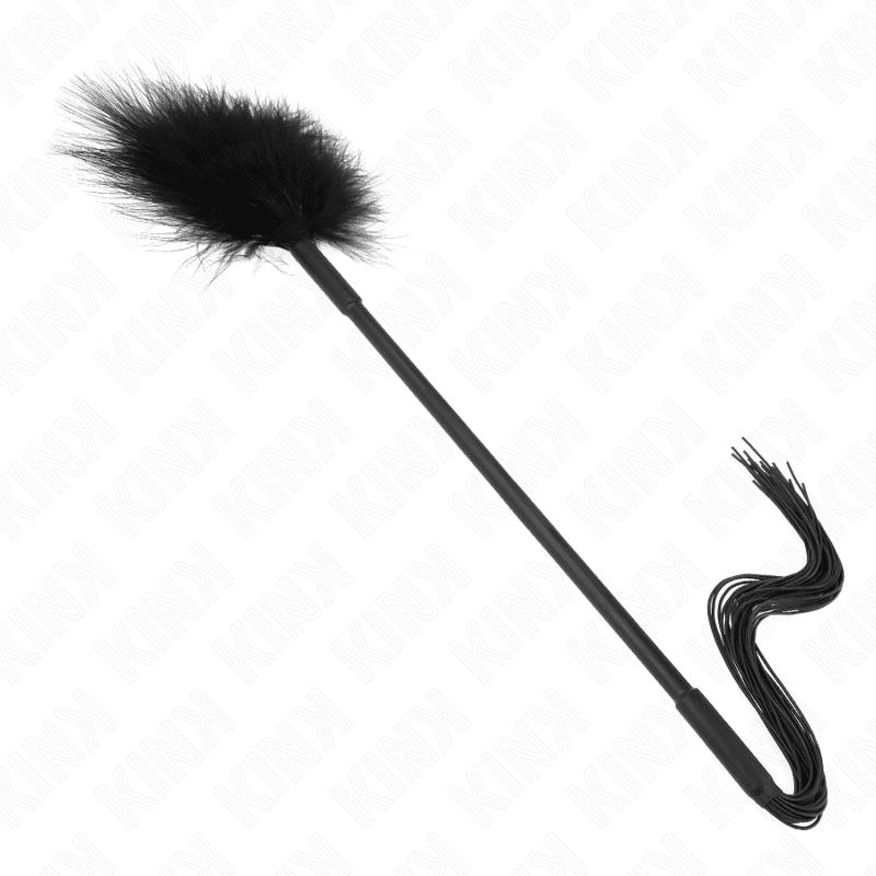 Fouet en silicone avec plumes pour chatouiller 47 cm — KINK, vue 4