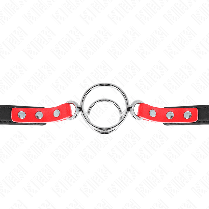 GAG avec plusieurs o-rings 4 / 4,8 CM rouge 38 X 56 CM — KINK, vue 4